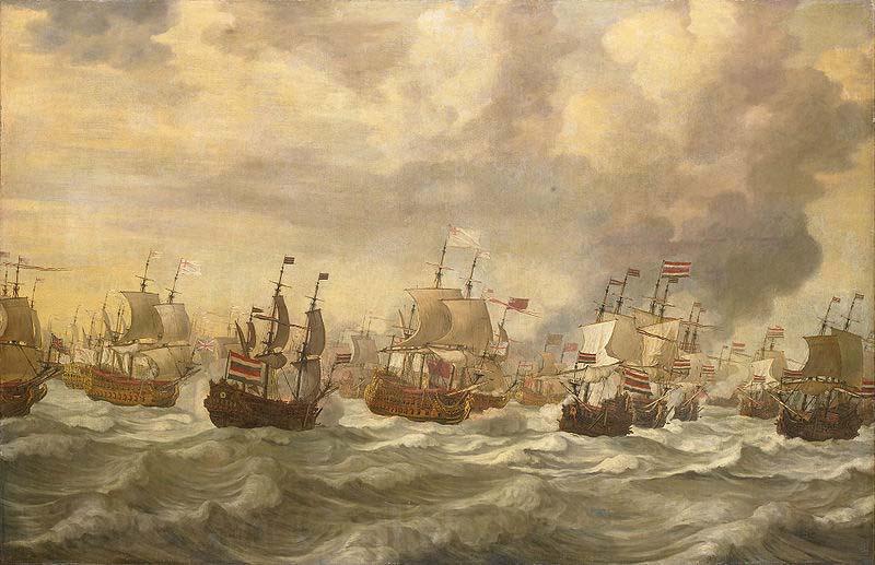 willem van de velde  the younger Episode from the Four Day Battle at Sea, 11-14 June 1666, in the second Anglo-Dutch War